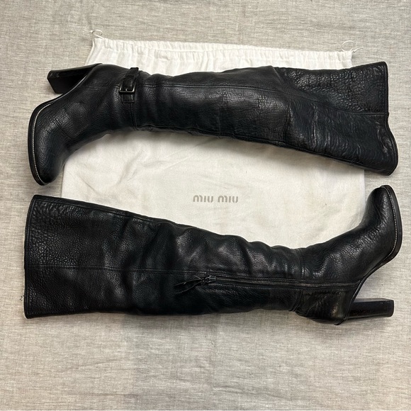 Miu Miu Leather Boots - Picture 2 of 8